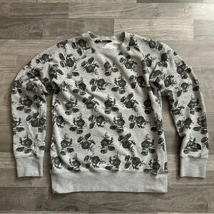 The North Face Gray Rose Graphic Crewneck Pullover Sweatshirt XS